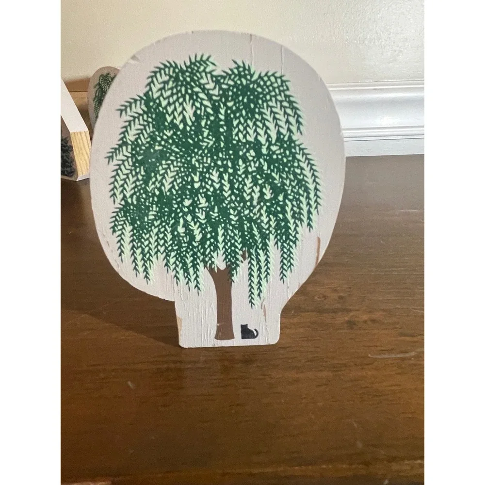 Set of 4 Cars Meow Wooden Tree Shelf Sitters Willow Spruce